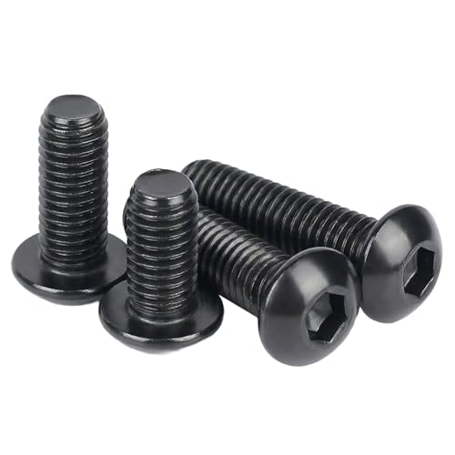 M5 x 8mm(50 Pack) Button Head Hex Socket Cap Screws Bolts, Hex Drive Bright Finish Fully Machine Thread, Corrosion Resistant Black Oxide 304 Stainless Steel 18-8 Screws - size: M5 x 8mm