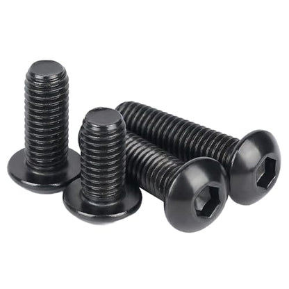 M5 x 8mm(50 Pack) Button Head Hex Socket Cap Screws Bolts, Hex Drive Bright Finish Fully Machine Thread, Corrosion Resistant Black Oxide 304 Stainless Steel 18-8 Screws - size: M5 x 8mm