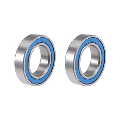 uxcell 6801-2RS Deep Groove Ball Bearings 12mm x 21mm x 5mm Double Sealed Chrome Steel Blue Cover P6(ABEC3) 2pcs - size: 12x21x5mm