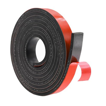 DOBTIM Adhesive Reinforced Solid Rubber Sheets, Rolls & Strips Cloth Inserted 3/16 (.187)" Thick X 1" Wide X 10'Long, Neoprene Strips Tensile-Resistant Tougher Projects - size: 1" X 10', style: .187" thick(Adhesive）