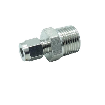 1 piece 1/4" Tube OD x 1/2" NPT Male Pipe Double Ferrule Compression Fitting Straight Adapter Connector 304 Stainless Steel,1000 Psi - size: 1/4"OD x 1/2"NPT, style: 1 piece