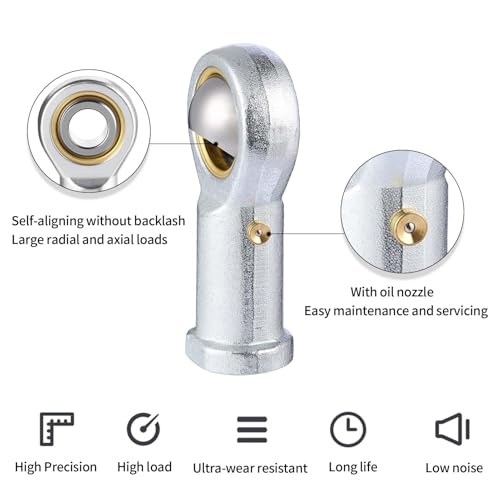 2Pcs PHSB7 Rod End Bearing 7/16 Inch Bore Pre-Lubricated 7/16-20 Female Thread Left Hand Heim Joint with Jam Nuts - size: 7/16, style: Left Hand