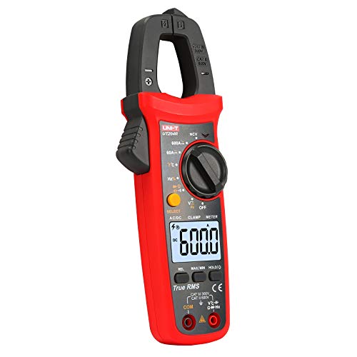 UNI-T UT204R Digital Clamp Meter, Auto Ranging TRMS 6000 Counts NCV Volt Amp Meter with AC/DC Ohm Diode Capacitance Resistance Temperature Frequency Continuity Test - size: UT204R