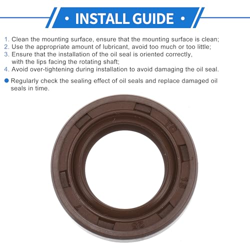 Oil Seal Ring Rotary Shaft Seal FKM Rubber 15x25x7mm 2Pcs Brown - size: 15x25x7mm