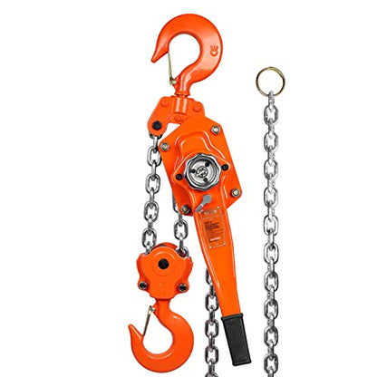 VEVOR Manual Lever Chain Hoist, 6 Ton 13200 lbs Capacity 20 FT Come Along, G80 Galvanized Carbon Steel with Weston Double-Pawl Brake, Auto Chain Leading & 360° Rotation Hook, for Garage Factory Dock - size: 6 Ton 20FT