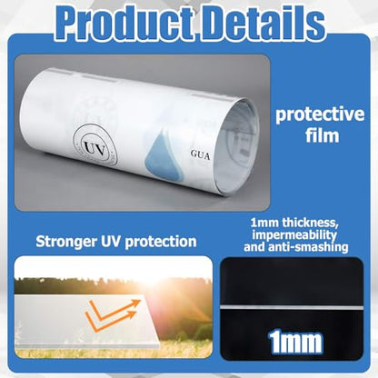 Pushglossy Clear Polycarbonate Greenhouse Panels, 20x2 ft 40 Mil UV Proof