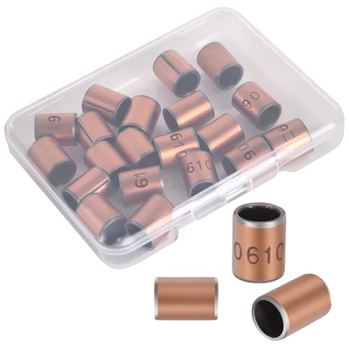 20PCS Sleeve Bearings 6mm Bore x 8mm OD x 10mm Length, Oilless Self-Lubricating Bronze Bushings, Plain Bearings for Machinery, Automotive, Fitness Equipment & Industrial Use - size: 6*8*10 MM