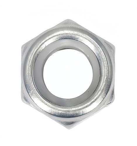 50Pcs 1/4“-20 Nylon Insert Hex Lock Nuts, 304 Stainless Steel Locknuts,Standard Inch Thread Nylock Nuts,Silver Tone - color: Silver, size: 1/4"-20