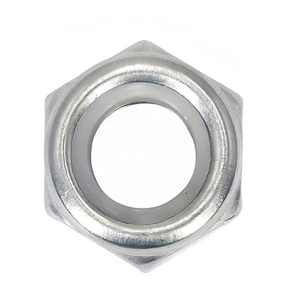 50Pcs 1/4“-20 Nylon Insert Hex Lock Nuts, 304 Stainless Steel Locknuts,Standard Inch Thread Nylock Nuts,Silver Tone - color: Silver, size: 1/4"-20