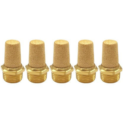 Uenede Brass 3/8" NPT Male Air Pneumatic Mufflers, 5PCS - size: 3/8"NPT Male-5PCS