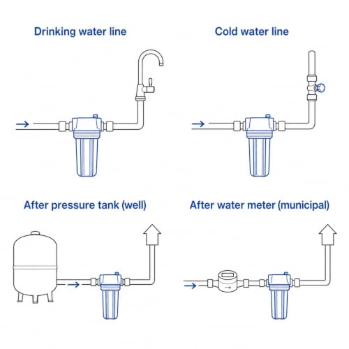 CFS Water Filter Housing Kit, 10 x 2.5 in, 3/4 in NPT, Carbon Block - size: 10 x 2.5 in, 3/4 in NPT