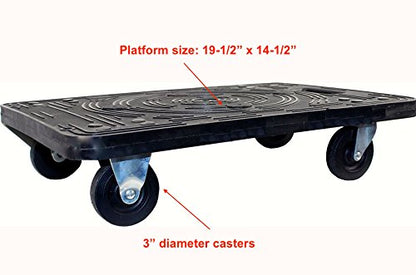 MaxWorks 80854 Furniture Movers Dolly with Wheels - 200 lb. Capacity (Pack of 2) - size: Standard (Pack of 2)