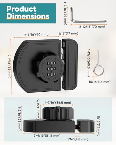 Cabinet Locks with Combination, 180° Sliding Closet Door Lock - color: Black