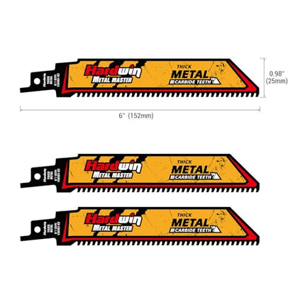6-Inch Carbide Reciprocating Saw Blades, 8 TPI, 3-Pack - size: 6inch
