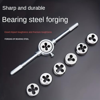 Tap and Die Set Metric | M3-M12 Tap Set and Die Set | Thread Repair Kits for Threading and Rethreading Internal and External Threads-12pcs