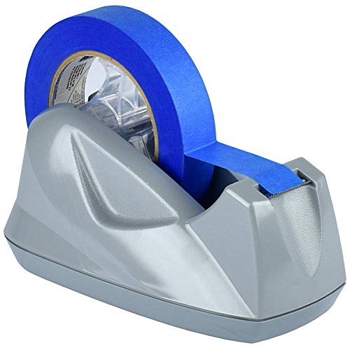 Acrimet Desktop Tape Dispenser Jumbo Size, Non-Skid Base, Plastic, Silver