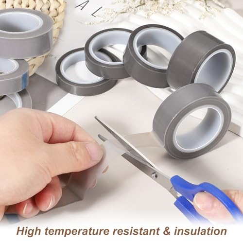 PATIKIL 1" x 33ft Heat Resistant Tape, High Temperature Tape PTFE Adhesive High Heat Tape Waterproof Smooth Surface for Vacuum Sealer Machine Insulation Protection, 0.08mm Thick, 2PCS - size: 0.08x25mm