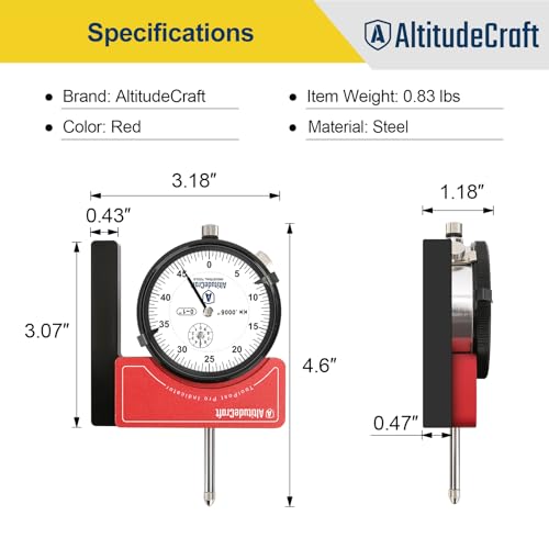 Lathe Tool Post Indicator Holder with .0005″ Dial Indicator