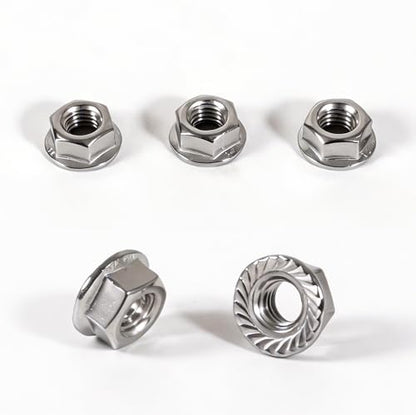 M8 Serrated Flange Nuts – M8-1.25 Stainless Steel Flange Nuts, 304 Stainless Steel Right-Hand M8 Nuts for DIY, Home Repair and Mechanical Fastening (20PCS)