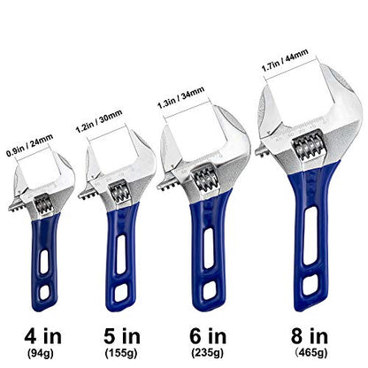 1 Piece-Large Opening Adjustable Wrench Spanner with Short Handle 6 inch - size: 6"
