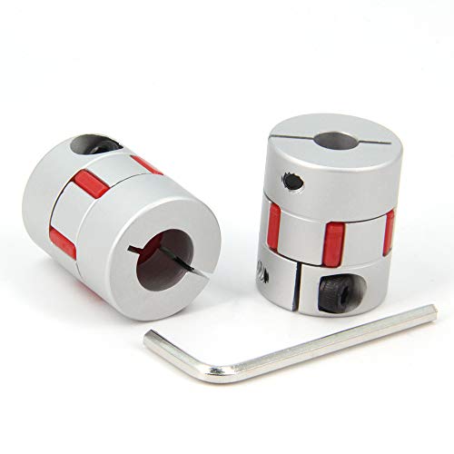 2PCS 8mm to 12mm Aluminium Plum Flexible Shaft Coupling Diameter25mm Length30mm 8x12mm Motor Connector Flexible Coupler for 3D Printer CNC Machine and Servo Stepped Motor（8x12mm） - size: 8x12mm, style: D25 L30