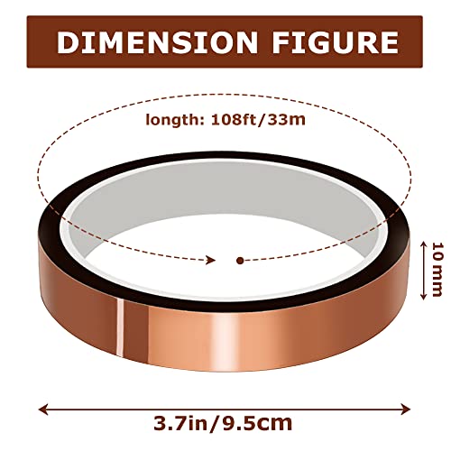 High Temperature Tape Heat Tape Heat Resistant Tape Heat Transfer Tape Heat Tape for Sublimation No Residue 10mm X 33m 108ft - color: Brown