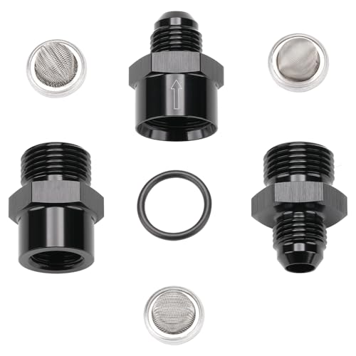 6AN Inline Fuel & Oil Feed Filter Set with 30 80 150 Micron Elements Aluminum Black - size: 6AN