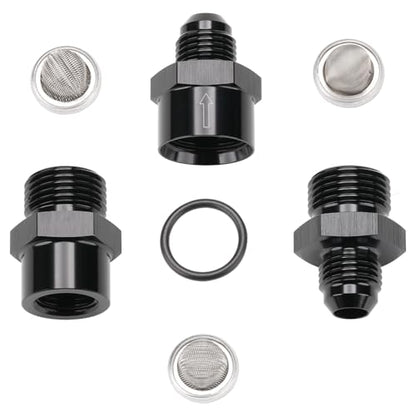 6AN Inline Fuel & Oil Feed Filter Set with 30 80 150 Micron Elements Aluminum Black - size: 6AN