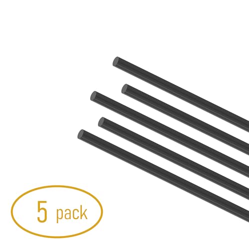 5Pcs Carbon Fiber Rod, 5mm x 400mm - size: 5mm x 400mm-5PC