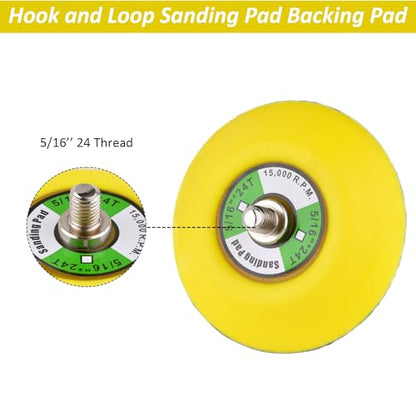5pcs 3in Dual-Action Hook & Loop Fastener Flexible Backing Plate, 3" Sanding Back Pad for Orbital Sander 5/16"-24 Thread(8mm) - style: 5pcs M8