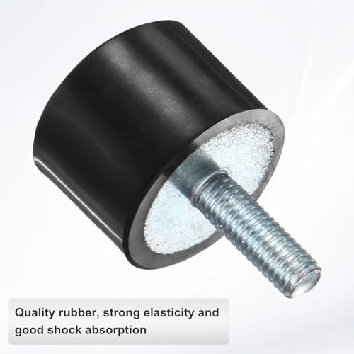 M METERXITY 4-Pack Rubber Mounts D20mmxH15mm Male Vibration Isolators Cylindrical Shock Absorber W M5 x 15mm Studs for Air Compressor/Car/Pump/Boat/Garage Motor/Bobbins Rubber Isolators - size: M5 x 15mm, 20mm x 15mm
