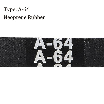 A-64 Drive V-Belt - [64-inch Inside Circumference] A-Section Rubber Drive Belt Wrapped for Transmission Use - size: A-64