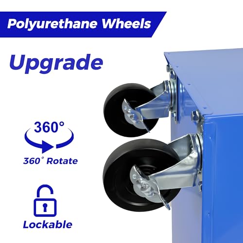 5-Drawer Rolling Tool Chest with Detachable Top Toolbox - color: Blue, style: 5 drawer-detachable