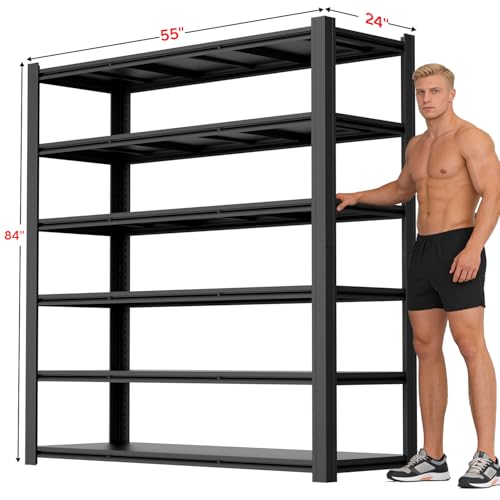 Garage Shelving, Heavy Duty Storage Shelves Metal Shelf Unit Adjustable Industrial Storage Racks for Shop,Warehouse,Basement (83 * 55 * 23.1) - size: 83*55*23.1