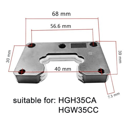HGH35CA Linear Slider Bearing, 2pcs HGH35CA Square Bearing Slider Block for CNC Linear Guide and Machines - size: HGH35