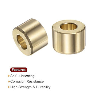 HARFINGTON 2pcs Sleeve Bearings 5/8" Bore 1-1/4" OD 7/8" Length Wrapped Oilless Bushing Brass Alloy for Transmission Conveyor Systems - size: 5/8" x 1-1/4" x 7/8"