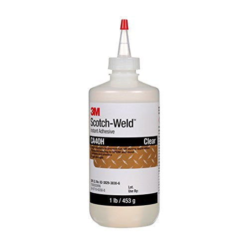 3M Scotch-Weld Instant Adhesive CA40H, Clear, 1 Pound, 1 Bottle/Case - size: 1 Pound