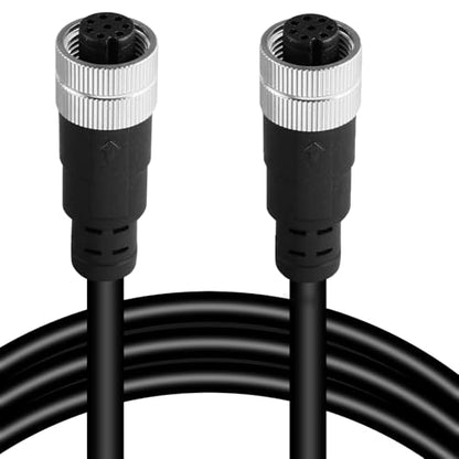 M12 8-Pin Double Female Connector Cable – Industrial Waterproof Sensor Extension Wire, A-Coded Safe Signal Cord for Automation, Robotics, Machinery - size: 1m, style: 8pin Double Female
