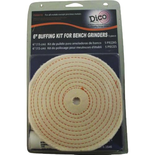 Dico 6 in. Buffing Kit with (2) Buffing Wheels & (3) Compounds - 1 Each