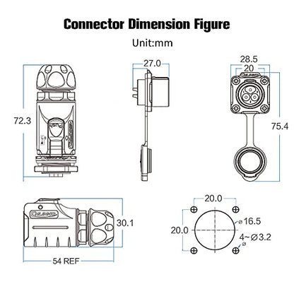 3 Pin Connector, Waterproof Electrical Connectors, Aviation Cable Connector for Industrial, Power, Car, and Other Indoor/Outdoor Circular Connector - style: 3 PIN