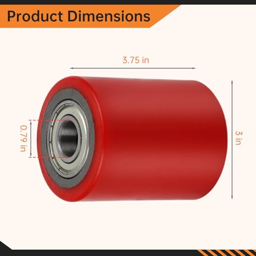 Homaisson 2 Pair Pallet Jack Load Wheels, Manual Pallet Jack Truck Wheels 3” x 3.75” with Bearings ID 20mm, Pallet Jack and Lift Truck Rear Wheel Replacement(2 Pair) - size: 2 Pair