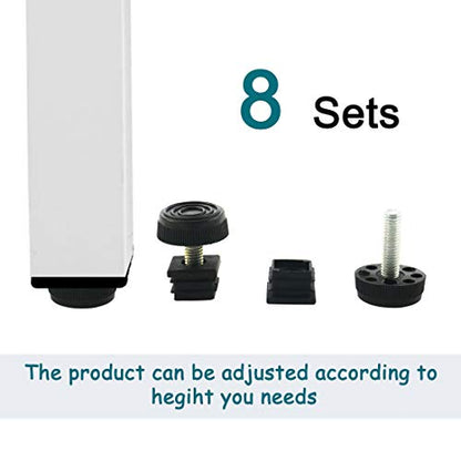 uxcell Adjustable Leveling Feet 20 x 20mm Square Insert Kit Furniture Glide 8 Sets