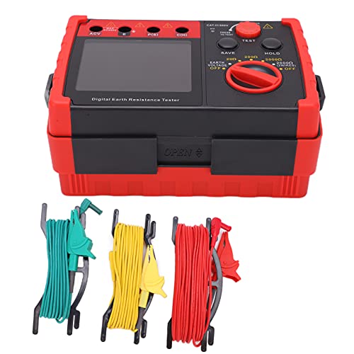 Eujgoov Digital Earth Resistance Tester, 2000 Ohm Ground Resistance Meter