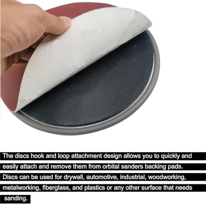 Tonmp 10 PCS 9 Inch 120 Grit Sanding Discs for Hand Radial Sander - 9"" Round Hook & Loop Sandpaper for Hand Sanding Tool, Aluminum Oxide Sander Disc for Hand Drywall Power Sander (120 Grits) - style: 120 Grits