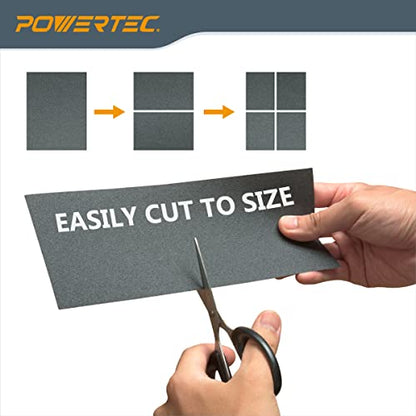 POWERTEC 471001 Wet Dry Sandpaper, Assorted Grit, 9" by 3.6", 36 PK, 4 of each400/600/800/1000/1200/1500/2000/2500/3000 - style: 36PK - 9 Assorted Grits