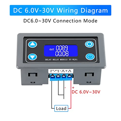 XY-WJ01 Delay Relay Timer Module DC 6-30V 12V 24V 0.01s-9999min 50mA Digital Timer Period Switch AC 220V Power On-Off Controller LCD Display Button