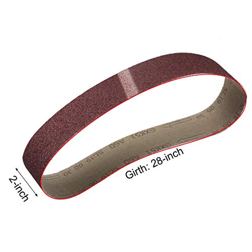 uxcell 2 x 27 Inch Sanding Belt 60 Grit Sand Belts for Belt Sander 5pcs - style: 60 Grit