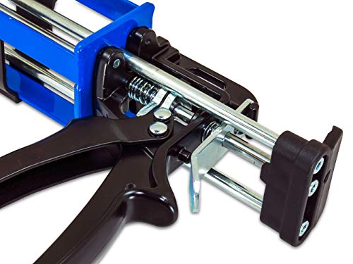 AES Industries 400mL 1:1 Dual Cartridge Applicator Gun for Dispensing Fiberglass Repair Adhesive, Fillers, Structural Epoxies, Plastic Repair Epoxy and Adhesives - size: 400mL