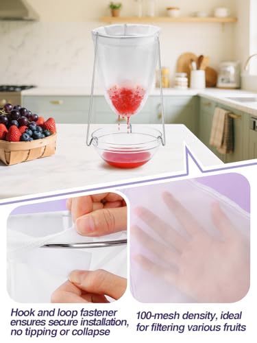 Stable Jelly Strainer Stand with 3 Strainer Bags, 1 Set