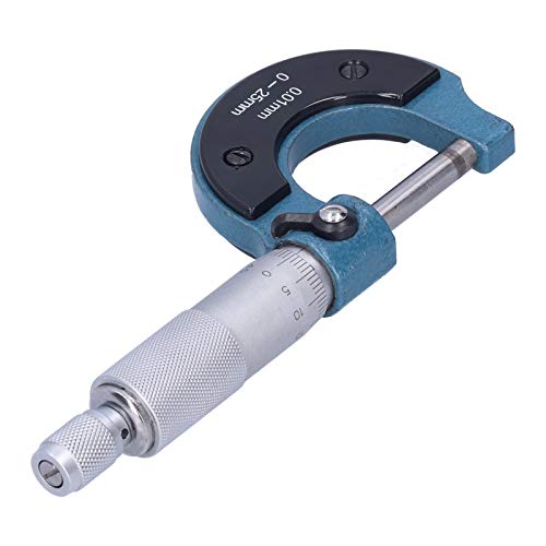 Micrometer Guage, Outside Micrometer, 0‑25mm Range 0.01mm Resolution 0.03mm Accuracy Professional Thickness Outside Metric Micrometer Micrometer Measuring Tool
